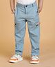Tales & Stories Cotton Lycra Textured Tapered Fit Trouser - Sky Blue
