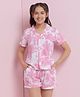 Lil Tomatoes Cotton Knit Half Sleeves Tie Dye Tee & Coordinating Shorts Set - Pink