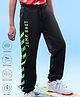 Pine Active Knit Full Length Super Stretch Cut & Sew Joggers with Text Puff Print - Black