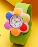 Stol'n Floral Designed Slap Stick Wrist Watch - Multi Colour & Green