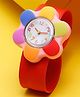 Stol'n Floral Designed Slap Stick Wrist Watch - Multi Colour & Red