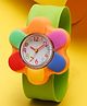 Stol'n Floral Designed Slap Stick Wrist Watch - Multi Colour & Green