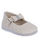 Chiu Bow Applique Detailed Mary Jane Ballerinas - Cream