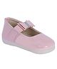 Chiu Bow Applique Detailed Mary Jane Ballerinas - Pink