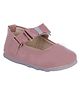Chiu Bow Applique Detailed Mary Jane Ballerinas - Dark Pink