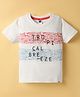 Teddy Sinker Knit Half Sleeves T-Shirt with Text Print - Off White