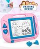Fiddlerz Magnetic Drawing Board for Kids Reusable Sketch Pad with Magnetic Pen Stamps and Eraser Educational Writing Toy for Toddlers Boys and Girls - Pink