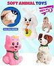 Fiddlerz Squeaky Animal Toys for Kids Set of 3 Soft Rubber Rabbit Dog and Cat Bath Toys with chu chu Sound Fun and Safe Playtime for Babies and Toddlers