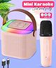 Fiddlerz Karaoke Speaker Smart Portable Bluetooth Speaker with RGB Lights and Wireless Microphone Rechargeable Music System for Parties Outdoor and Indoor Use (Pink)