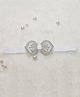 BABY Charm Bow Applique Detailed & Diamonds Embellished Headband - White