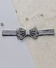 BABY Charm Bow Applique Detailed Stones Embellished Headband - Grey
