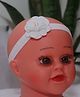 BABY Charm Floral Glitter Applique Detailed & Pearl Embellished Headband - White
