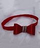 BABY Charm Satin Diamond Embellished Bow Designed Headband - Red