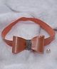 BABY Charm Satin Diamond Embellished Bow Designed Headband - Peach