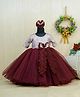 Li&Li BOUTIQUE Half Sleeves Sequins & Dear Throne Embellished Gown - Dark Burgandy