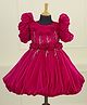 Li&Li BOUTIQUE Tissue Jimmychu Puff Sleeves Floral Applique Detailed Gown - Wine Red