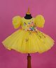 Li&Li BOUTIQUE Half Balloon Sleeves Floral Applique Detailed Dress - Mari Gold