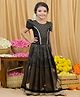 Li&Li BOUTIQUE Brocade Half Puffed Sleeves Ethnic Foil Motifs Printed Coordinating Lehenga Choli Set - Black & Golden