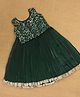 Li&Li BOUTIQUE Sleeveless Sequins Embellished  Lehenga Choli Set - Dark Forest Green