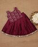 Li&Li BOUTIQUE Sleeveless Sequins Embellished  Lehenga Choli Set - Dark Burgandy