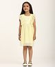 Zion Sleeveless Frill Detailed Foil Printed Dress - Yellow