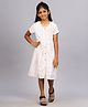 Zion Cotton Half Sleeves Dot Striped Dress - White