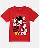 Wear Your Mind Cotton Disney Mickey & Friends Featuring Half Sleeves Character Printed Tee - Red