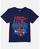 Wear Your Mind Cotton Marvel Featuring Half Sleeves Spiderman Printed Tee - Navy Blue