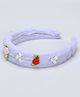 Tia Hair Accessories Fur Detailed With Floral & Pearls Embellished Hair Band - Lavender