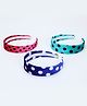 Tia Hair Accessories Set Of 3 Polka Dots Designed Hair Bands - Royal Blue Sea Green & Dark Pink