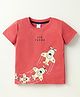 Tango Single Jersey Knit Half Sleeves T- Shirt with Airplane Print - Red