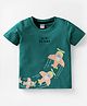 Tango Single Jersey Knit Half Sleeves T- Shirt with Airplane Print - Deep Green (Print Colour May Vary)