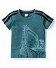 Tango Single Jersey Half Sleeves T-Shirt with Vehicle Print - Teal Blue