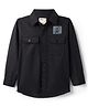 Ruff Twill Woven Full Sleeves Solid Colour Shirt - Black
