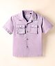 Ruff Twill Woven Solid Colour Shirt - Lilac