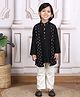 Polka Tots Cotton Full Sleeves Abstract Foil Printed Kurta Pyjama Set - Black