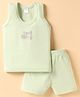 Tango Single Jersey Knit Text Printed Vest & Length Shorts - Light Green