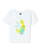 The Mom Store Cotton Half Sleeves Mini Saurus Text Printed Tee - White