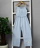 Budding Bees Rayon Sleeveless Floral Lace Detailed Jumpsuit - Blue