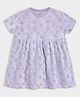 Mi Arcus Half Sleeves Floral Designed Dress - Lilac