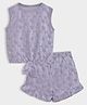 Mi Arcus Sleeveless Floral Printed Top & Coordinating Shorts Set - Lilac