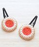 Pretty Ponytails Pearls & Beads Embellished Floral Designed Tic Tac Clips - Red