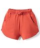Kookie Kids Woven Above Knee Length Solid Shorts With Pockets - Maroon