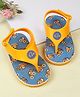 Babyoye Velcro Closure Flip Flops With Vehicle Print - Blue & Yellow