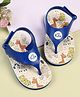 Babyoye Flip Flops with Velcro Closure & Animal Print - White & Blue