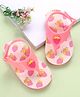 Babyoye Velcro Closure Strawberry Printed Flip Flops - Pink