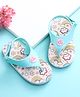 Babyoye Flip Flops with Velcro Closure & Rainbow Print - Light Blue