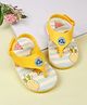 Babyoye Velcro Closure Flip Flops With Fruit Print - Yellow
