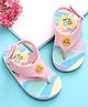 Babyoye Flip Flops with Velcro Closure & Floral Print - Light Pink