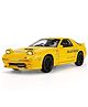 NIYAMAT Scale Finished Model Car 1:24 for Mazda RX7 Alloy Die-cast Car with Famous Popup Headlight Function Light and Music (Engine Start) - Yellow